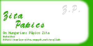 zita papics business card